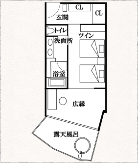 露天風呂付きデラックス 間取り