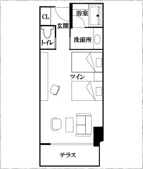 スタンダード（ベランダあり） 街側 間取り